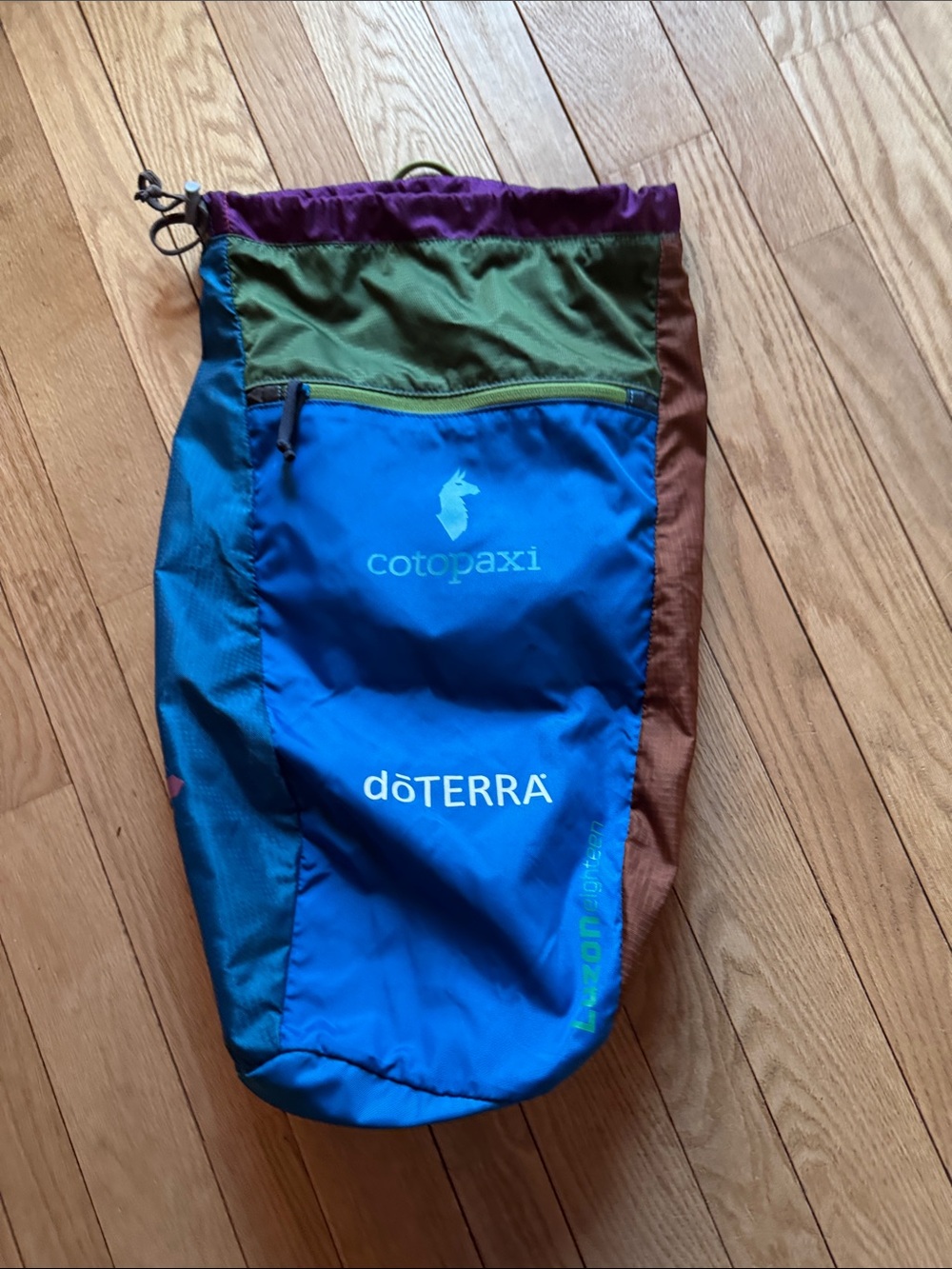 cotopaxi Multicolor Blue, Green, Purple & Brown Packable 18L Sack